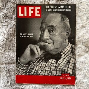 Vintage Life Magazine July 26, 1954 Joe Welch McCarthy Cold War Politics, Ads